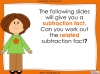 Addition and Subtraction Facts - Year 1 (slide 27/42)